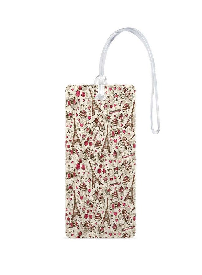 100yellow® Eiffel Tower Luggage Tag, Travel Luggage Suitcase Baggage Id Identifier Name Address Label with Silicon Strap - Image 2